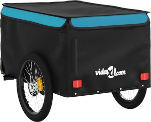 vidaXL Przyczepka rowerowa, czarno-niebieska, 30 kg, żelazo 8