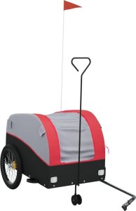 vidaXL Przyczepka rowerowa, czarno-czerwona, 45 kg, żelazo 2