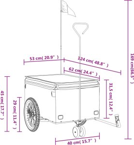 vidaXL Przyczepka rowerowa, czarno-żółta, 30 kg, żelazo 12