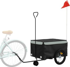 vidaXL Przyczepka rowerowa, czarno-szara, 45 kg, żelazo 3