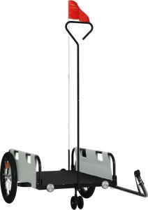 vidaXL Przyczepka rowerowa, szara, tkanina Oxford i żelazo 2