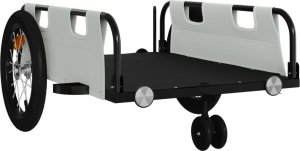 vidaXL Przyczepka rowerowa, szara, tkanina Oxford i żelazo 4