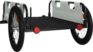 vidaXL Przyczepka rowerowa, szara, tkanina Oxford i żelazo 7