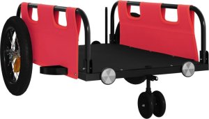 vidaXL Przyczepka rowerowa, czerwona, tkanina Oxford i żelazo 4