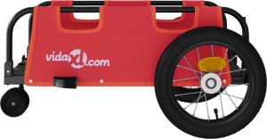 vidaXL Przyczepka rowerowa, czerwona, tkanina Oxford i żelazo 6