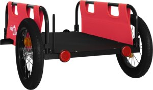 vidaXL Przyczepka rowerowa, czerwona, tkanina Oxford i żelazo 7