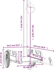vidaXL Przyczepka rowerowa, czerwona, tkanina Oxford i żelazo 11
