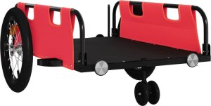 vidaXL Przyczepka rowerowa, czerwona, tkanina Oxford i żelazo 4