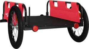 vidaXL Przyczepka rowerowa, czerwona, tkanina Oxford i żelazo 7