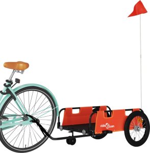 vidaXL Przyczepka rowerowa, pomarańczowa, tkanina Oxford i żelazo 3