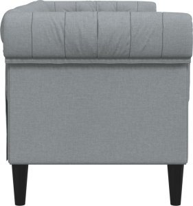 vidaXL Sofa Chesterfield, dwuosobowa, jasnoszara, obita tkaniną 5
