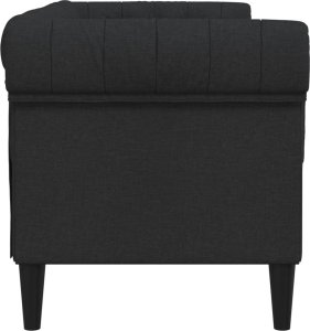 vidaXL Sofa Chesterfield, dwuosobowa, czarna, obita tkaniną 5