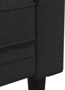 vidaXL Sofa Chesterfield, dwuosobowa, czarna, obita tkaniną 7