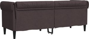 vidaXL Sofa Chesterfield, trzyosobowa, ciemnobrązowa, obita tkaniną 6