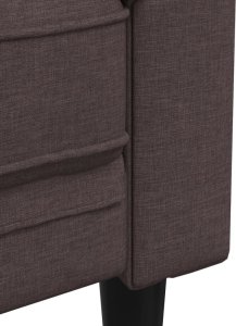 vidaXL Sofa Chesterfield, trzyosobowa, ciemnobrązowa, obita tkaniną 7