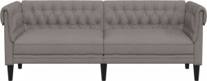 vidaXL Sofa Chesterfield, trzyosobowa, kolor taupe, obita tkaniną 4