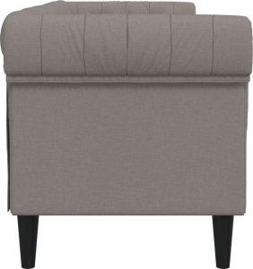vidaXL Sofa Chesterfield, trzyosobowa, kolor taupe, obita tkaniną 5