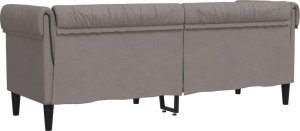vidaXL Sofa Chesterfield, trzyosobowa, kolor taupe, obita tkaniną 6