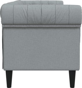 vidaXL Sofa Chesterfield, trzyosobowa, jasnoszara, obita tkaniną 5