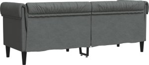 vidaXL Sofa Chesterfield, trzyosobowa, ciemnoszara, obita tkaniną 6