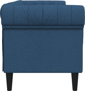 vidaXL Sofa Chesterfield, trzyosobowa, niebieska, obita tkaniną 5