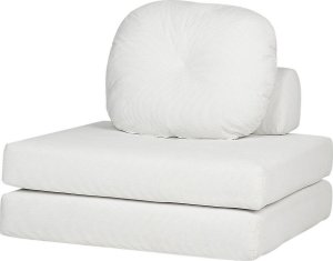 Beliani Sofa rozkładana jednoosobowa sztruksowa biała OLDEN 5