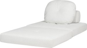 Beliani Sofa rozkładana jednoosobowa sztruksowa biała OLDEN 6