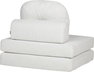 Beliani Sofa rozkładana jednoosobowa sztruksowa biała OLDEN 7