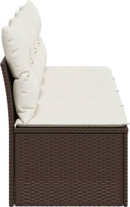 vidaXL Sofa ogrodowa z poduszkami, 4-osobowa, brązowa, polirattan 5