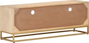vidaXL Szafka pod TV, 110x30x40 cm, lite drewno mango i żelazo 5