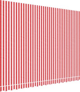 vidaXL Tkanina na wymianę do markizy, czerwono-białe paski, 4x3 m 2