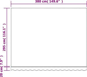 vidaXL Tkanina na wymianę do markizy, czerwono-białe paski, 4x3 m 7