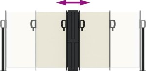 vidaXL Zwijana markiza boczna, kremowa, 100 x 1000 cm 5