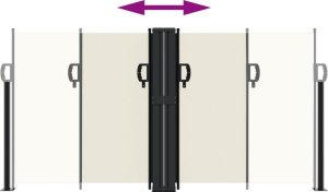 vidaXL Zwijana markiza boczna, kremowa, 120 x 1000 cm 5