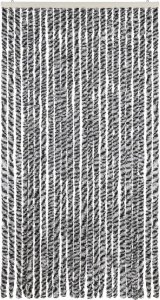 vidaXL Zasłona przeciwko owadom, szaro-czarno-biała, 100x220, szenil 3