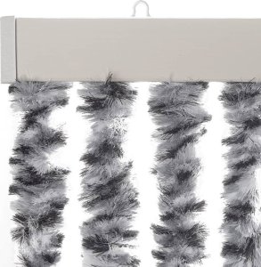 vidaXL Zasłona przeciwko owadom, szaro-czarno-biała, 100x220, szenil 4