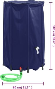 vidaXL Zbiornik na wodę deszczową, z kranikiem, składany, 500 L, PVC 9