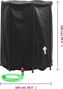 vidaXL Zbiornik na wodę, z kranikiem, składany, 750 L, PVC 9