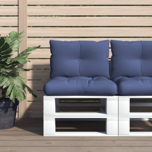 vidaXL Zestaw poduszek na palety, granatowy, 60x38x13 cm, tkanina Lumarko! 1
