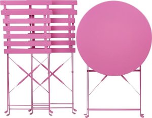 Beliani Zestaw mebli balkonowych metalowy różowy FIORI 7