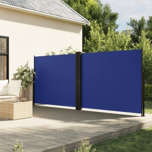 vidaXL Zwijana markiza boczna na taras, niebieska, 180 x 600 cm 1