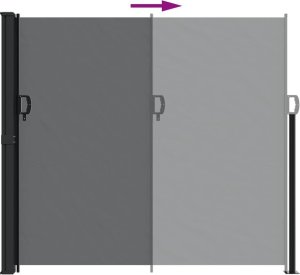 vidaXL Zwijana markiza boczna, czarna, 180x300 cm 5