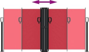 vidaXL Zwijana markiza boczna, czerwona, 120 x 1000 cm 5