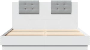vidaXL Rama łóżka z wezgłowiem, biała, 150x200 cm 4