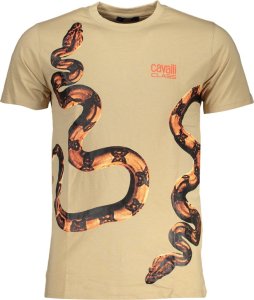 Cavalli Class T-SHIRT MĘSKI Z KRÓTKIM RĘKAWEM KLASY CAVALLI BEŻOWY M 1