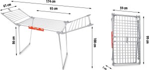 Suszarka na pranie Massido Suszarka na pranie stojąca rozkładana Debora stal nierdzewna 19 mb 6