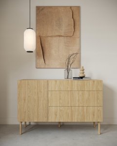 Selsey Komoda jednodrzwiowa Nolie z trzema szufladami 140 cm Dąb Olejowany 3