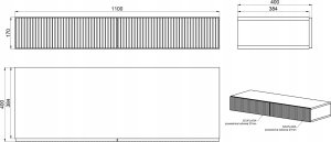 Selsey Toaletka Nolie z szufladami wisząca 110 cm Dąb Olejowany 8