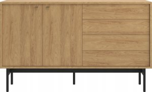 Selsey Komoda dwudrzwiowa Olar 154cm z czterema szufladami Hikora naturalna 5