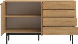 Selsey Komoda dwudrzwiowa Olar 154cm z czterema szufladami Hikora naturalna 6